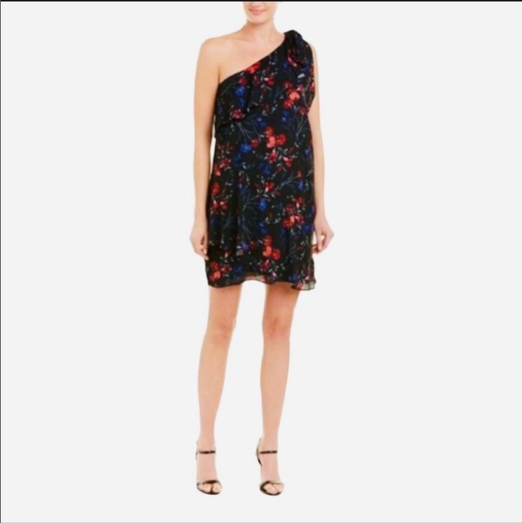 NWT Parker Floral One-Shoulder Abrico Dress - Picture 1 of 4